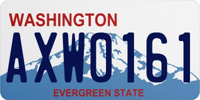 WA license plate AXW0161