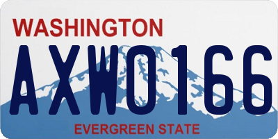 WA license plate AXW0166