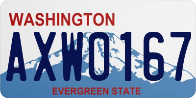 WA license plate AXW0167