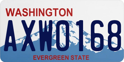 WA license plate AXW0168