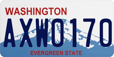 WA license plate AXW0170