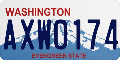WA license plate AXW0174