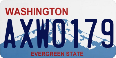 WA license plate AXW0179