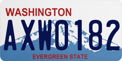 WA license plate AXW0182