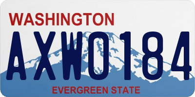 WA license plate AXW0184