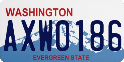 WA license plate AXW0186
