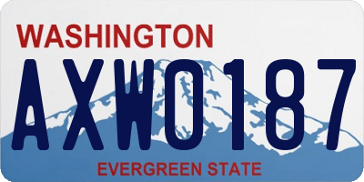 WA license plate AXW0187