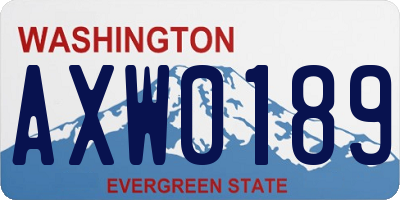 WA license plate AXW0189