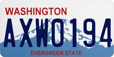 WA license plate AXW0194