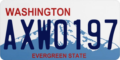 WA license plate AXW0197