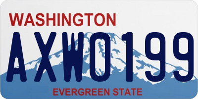 WA license plate AXW0199