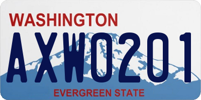 WA license plate AXW0201