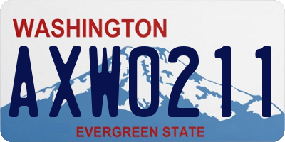WA license plate AXW0211
