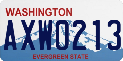WA license plate AXW0213