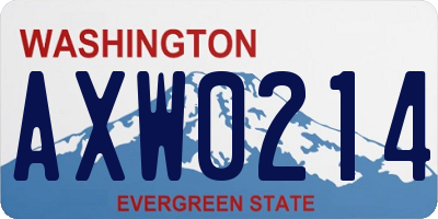 WA license plate AXW0214