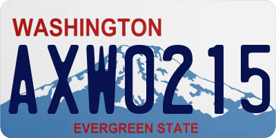 WA license plate AXW0215