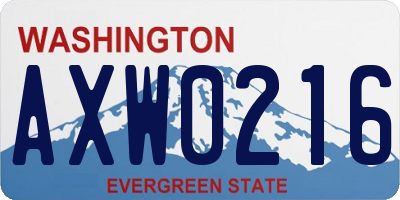 WA license plate AXW0216