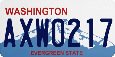 WA license plate AXW0217