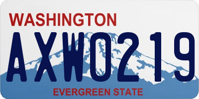 WA license plate AXW0219
