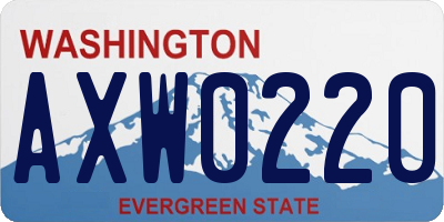 WA license plate AXW0220