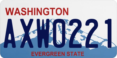 WA license plate AXW0221