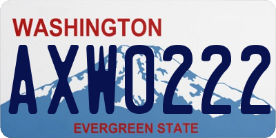 WA license plate AXW0222