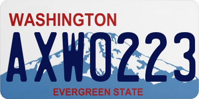 WA license plate AXW0223