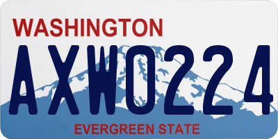 WA license plate AXW0224