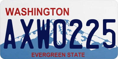 WA license plate AXW0225