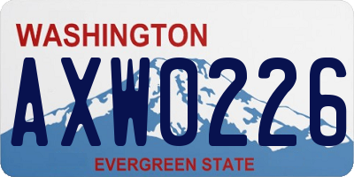 WA license plate AXW0226
