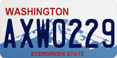 WA license plate AXW0229