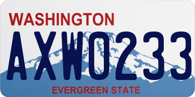WA license plate AXW0233