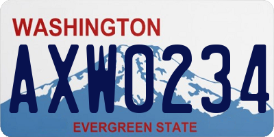 WA license plate AXW0234
