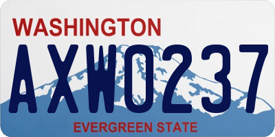 WA license plate AXW0237