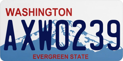 WA license plate AXW0239