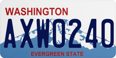 WA license plate AXW0240