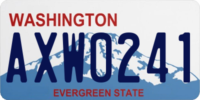 WA license plate AXW0241