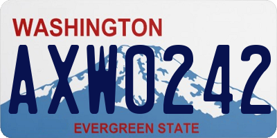 WA license plate AXW0242