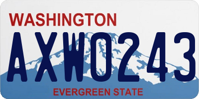 WA license plate AXW0243