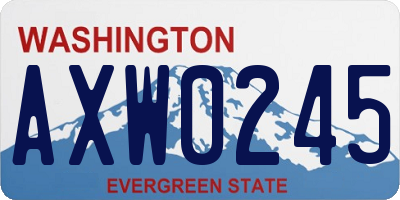 WA license plate AXW0245
