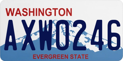 WA license plate AXW0246