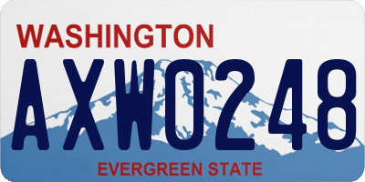 WA license plate AXW0248