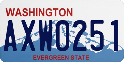 WA license plate AXW0251