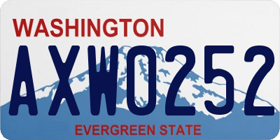 WA license plate AXW0252