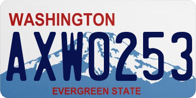 WA license plate AXW0253