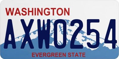 WA license plate AXW0254