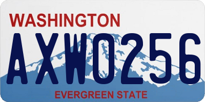 WA license plate AXW0256