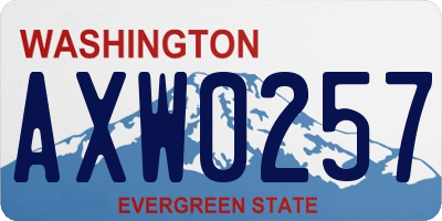 WA license plate AXW0257