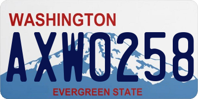 WA license plate AXW0258