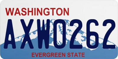 WA license plate AXW0262